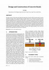 Research paper thumbnail of Design and Construction of Concrete Roads