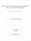 Research paper thumbnail of Instruments, musiques et musiciens de l'Antiquité classique (1995)