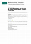 Research paper thumbnail of Daniele Di Bartolomeo, La république anglaise du Thermidor au premier anniversaire de Brumaire (1794-1800) in La Révolution Française. Cahiers de l’Institut d’Histoire de la Révolution Française [online journal], n. 5 (2013), ISSN électronique 2105-2557