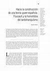 Research paper thumbnail of Hacia la construcción de una teoría queer española. Foucault y la homofobia del tardofranquismo