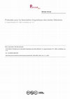 Research paper thumbnail of Postulats pour la description linguistique des textes littéraires