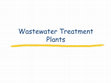 Research paper thumbnail of Wastewater Treatment Plants