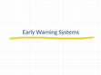 Research paper thumbnail of Early Warning Systems