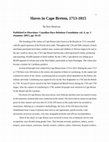 Research paper thumbnail of Ken Donovan, ”Slaves in Cape Breton, 1713-1815” in Directions: Canadian Race Relations Foundation, vol. 4, no.1 (Summer 2007), pp. 44-45.