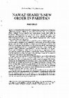 Research paper thumbnail of Nawaz Sharif's New Order in Pakistan