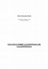 Research paper thumbnail of Una nota sobre la enseñanza de la lingüística 