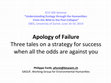 Research paper thumbnail of Apology of Failure: Three tales on a strategy for success when all the odds are against you. Conference paper