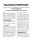 Research paper thumbnail of Managing technology use and learning in nonprofit community organizations: methodological challenges and opportunities