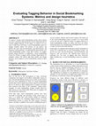 Research paper thumbnail of Evaluating tagging behavior in social bookmarking systems: metrics and design heuristics