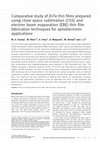 Research paper thumbnail of Comparative study of ZnTe thin films prepared using close space sublimation (CSS) and electron beam evaporation (EBE) thin film fabrication techniques for optoelectronic applications