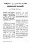 Research paper thumbnail of The Position of Local Governance Units in the Process of Introducing and Legal Standardization of the e-Business