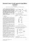 Research paper thumbnail of Harmonic Linear Circuits approach using Hilbert transform