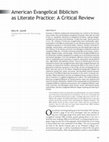 Research paper thumbnail of Juzwik, M. M. (2014). American evangelical Biblicism as literate practice: A critical review. Reading Research Quarterly. 39(3), 345-349..