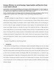 Research paper thumbnail of Energy efficiency in social housing: Opportunities and barriers from a case study in Brazil