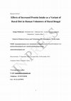 Research paper thumbnail of Effects of increased protein intake as a variant of rural diet in human volunteers of rural bengal