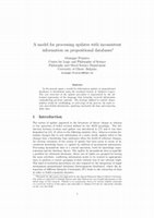 Research paper thumbnail of A Model for Processing Updates With Inconsistent Information on Propositional Databases