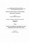 Research paper thumbnail of Etude sur les différentes propriétés des semi-conducteurs (Si, Ge, Si C, Ga As, NGe