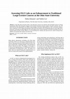 Research paper thumbnail of Assessing ISLE labs as an enhancement to traditional large-lecture courses at the Ohio State University