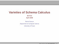 Research paper thumbnail of Varieties of Schema Calculus