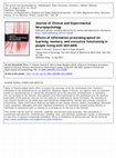 Research paper thumbnail of Effects of information processing speed on learning, memory, and executive functioning in people living with HIV:AIDS