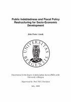 Research paper thumbnail of Public Indebtedness and Fiscal Policy Restructuring for Socio-Economic Development