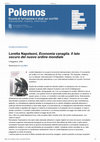 Research paper thumbnail of Recensione di Loretta Napoleoni, Economia canaglia. Il lato oscuro del nuovo ordine mondiale Il Saggiatore, 2008