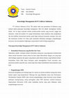 Research paper thumbnail of Knowledge Management di PT Unilever Indonesia