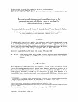 Research paper thumbnail of Integration of singular enrichment functions in the generalized/extended finite element method for three‐dimensional problems