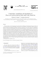 Research paper thumbnail of Composition, assimilation and degradation of Phaeocystis globosa-derived fatty acids in the North Sea