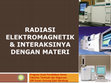 Research paper thumbnail of RADIASI ELEKTROMAGNETIK & INTERAKSINYA dg MATERI