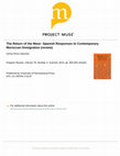 Research paper thumbnail of Review of The Return of the Moor: Spanish Responses to Contemporary Moroccan Immigration, by Daniela Flesler (West Lafayette, IN: Purdue UP, 2008). Hispanic Review 78.3 (Summer 2010): 459-62.