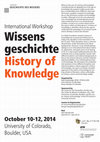 Research paper thumbnail of History of Knowledge - International Workshop - CU Boulder - Oct. 10-12