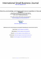 Research paper thumbnail of Direct Ties, Prior Knowledge and Entrepreneurial resource acquisition in China and Singapore