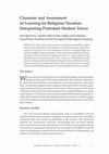 Research paper thumbnail of Character and Assessment of Learning for Religious Vocation: Interpreting Protestant Student Voices