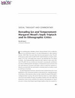 Research paper thumbnail of Rereading Sex and Temperament: Margaret Mead's Sepik triptych and its ethnographic critics