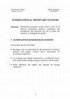 Research paper thumbnail of International Monetary Systems 