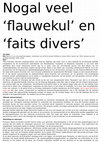 Research paper thumbnail of Nogal veel 'Flauwekul' en 'Fait divers'