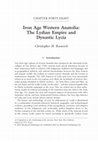 Research paper thumbnail of Roosevelt 2012: Iron Age Western Anatolia: The Lydian Empire and Dynastic Lycia