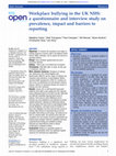 Research paper thumbnail of Workplace bullying in the UK NHS: a questionnaire and interview study on prevalence, impact and barriers to reporting 