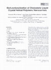 Research paper thumbnail of Biofunctionalization of Cholesteric Liquid-Crystal Helical Polymers. Nanocarriers