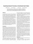 Research paper thumbnail of Exploiting Network Proximity in Distributed Hash Tables