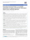 Research paper thumbnail of Promoting functional foods as acceptable alternatives to doping: potential for information-based social marketing approach