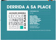 Research paper thumbnail of Derrida à sa place/Derrida a sa place