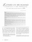 Research paper thumbnail of ¿Cuándo un ser humano comienza a ser persona? Una visión desde algunos textos de la OPS