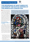 Research paper thumbnail of The Importance of Anselm of Canterbury for Scotus' Defense of the Immaculate Conception