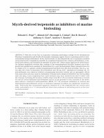 Research paper thumbnail of Myrrh-derived terpenoids as inhibitors of marine biofouling