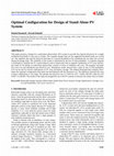 Research paper thumbnail of Optimal Configuration for Design of Stand-Alone PV System