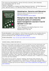 Research paper thumbnail of Rising from the ashes: how the global education policy of community-based management was born from El Salvador's civil war -- In: Globalisation, Societies and Education