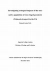 Research paper thumbnail of Investigating ecological impacts of the nonnative population of rose-ringed parakeets (Psittacula krameri) in the UK