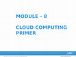 Research paper thumbnail of CIS Cloud Computing